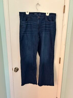 Old Navy Women's Dark Blue wide-Leg high waist Jeans size 18